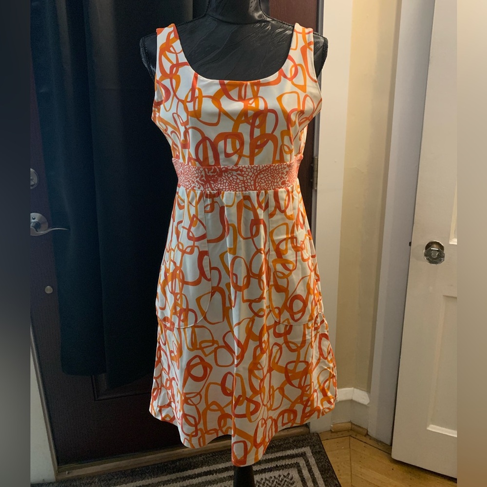 Orange 60s Mod Style Summer Dress